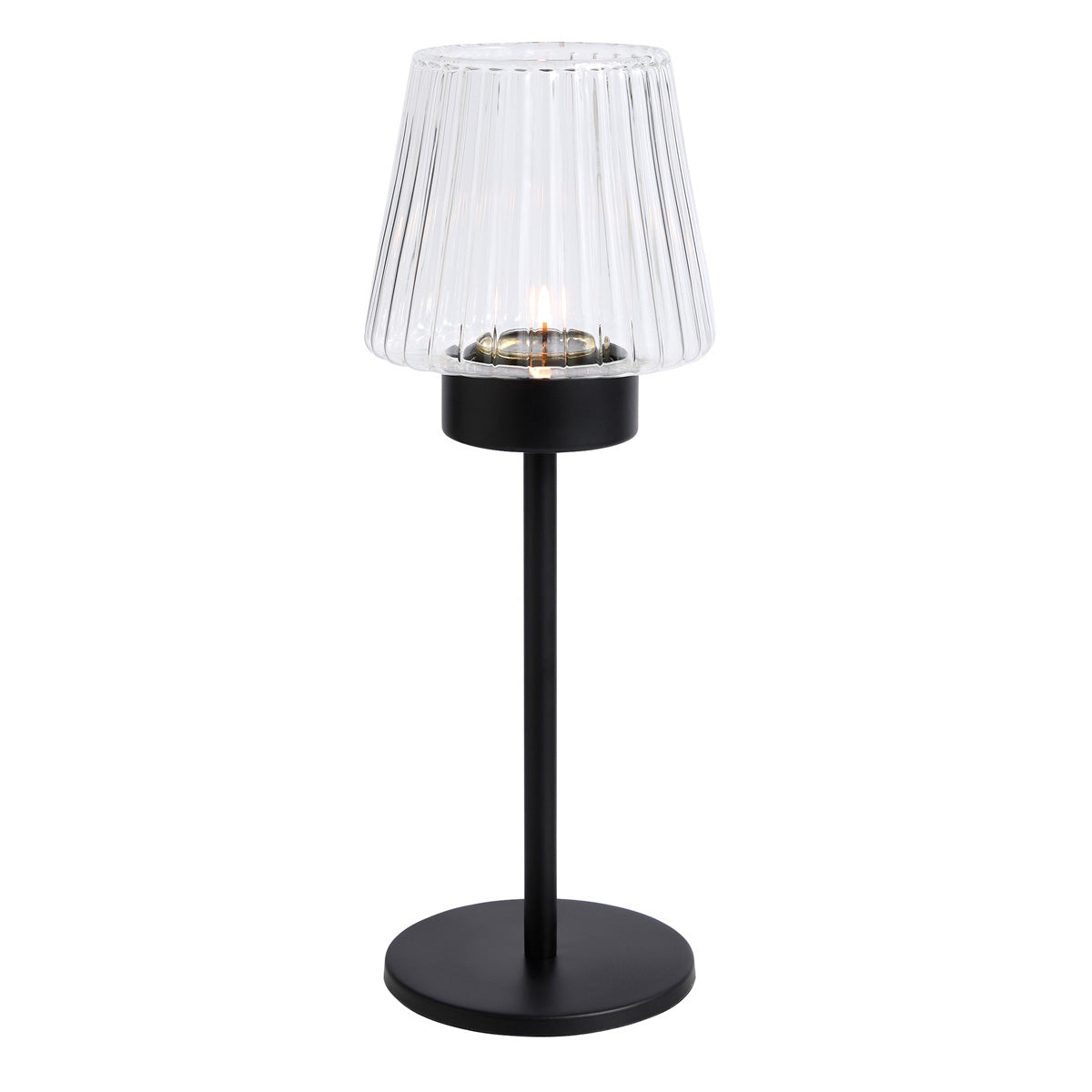 Modern Farmhouse Tealight Lamp against a white background.