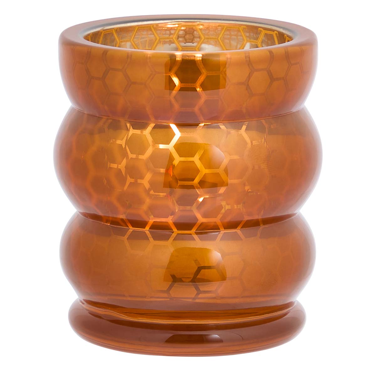 Honeycomb Tealight/ Votive Holder against a white background.