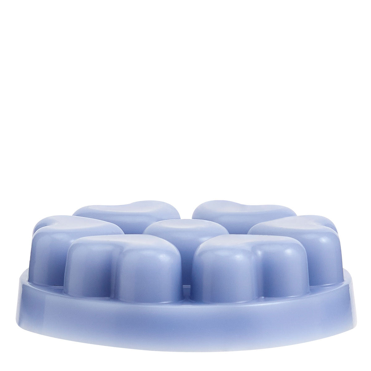 Ocean Lavender heart shaped wax melts against a white background.