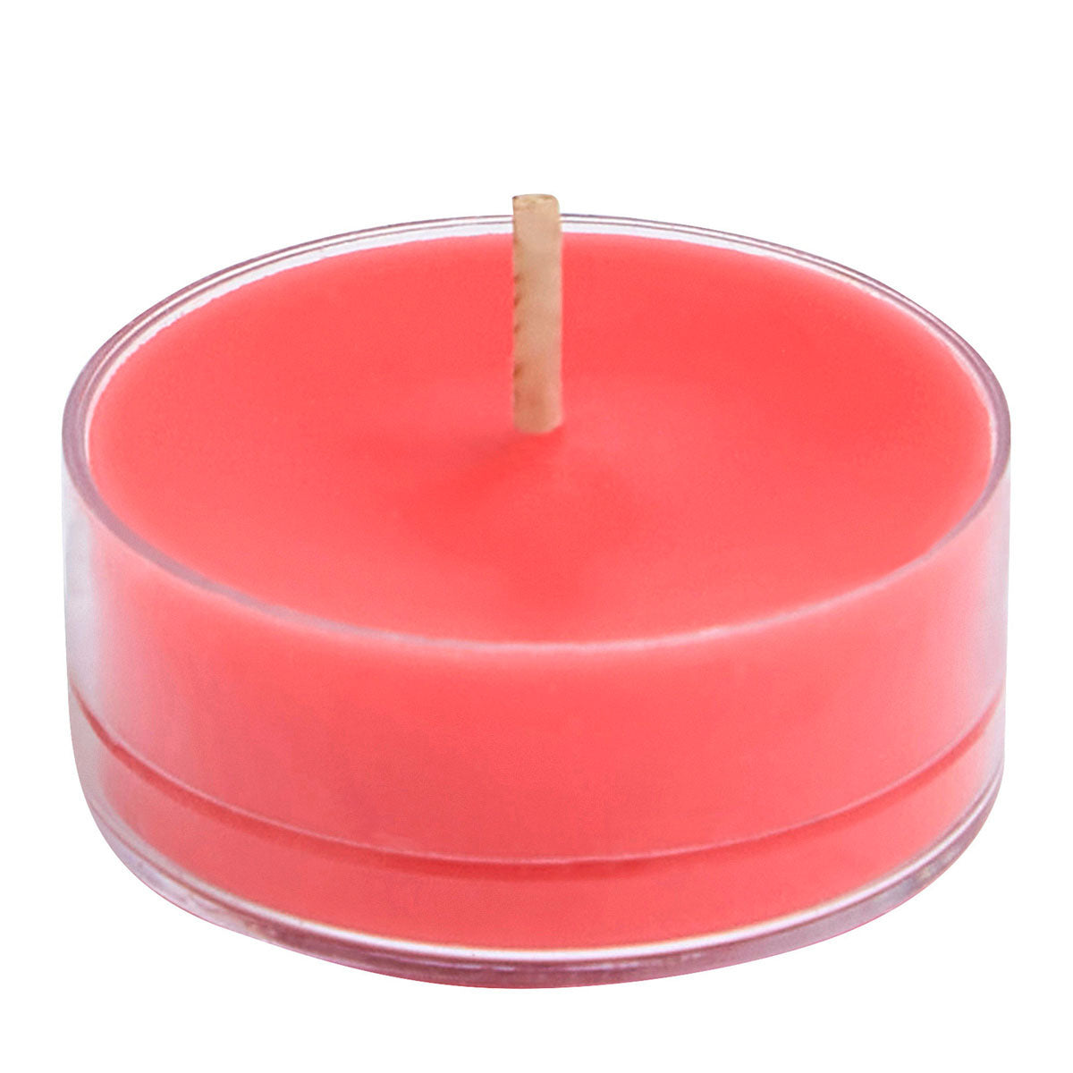 Juicy Strawberry Lemongrass Single tealight against a white background.