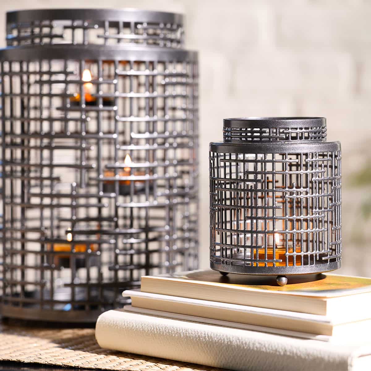 Geometric Hurricane on top of books shown with the bigger version in the background