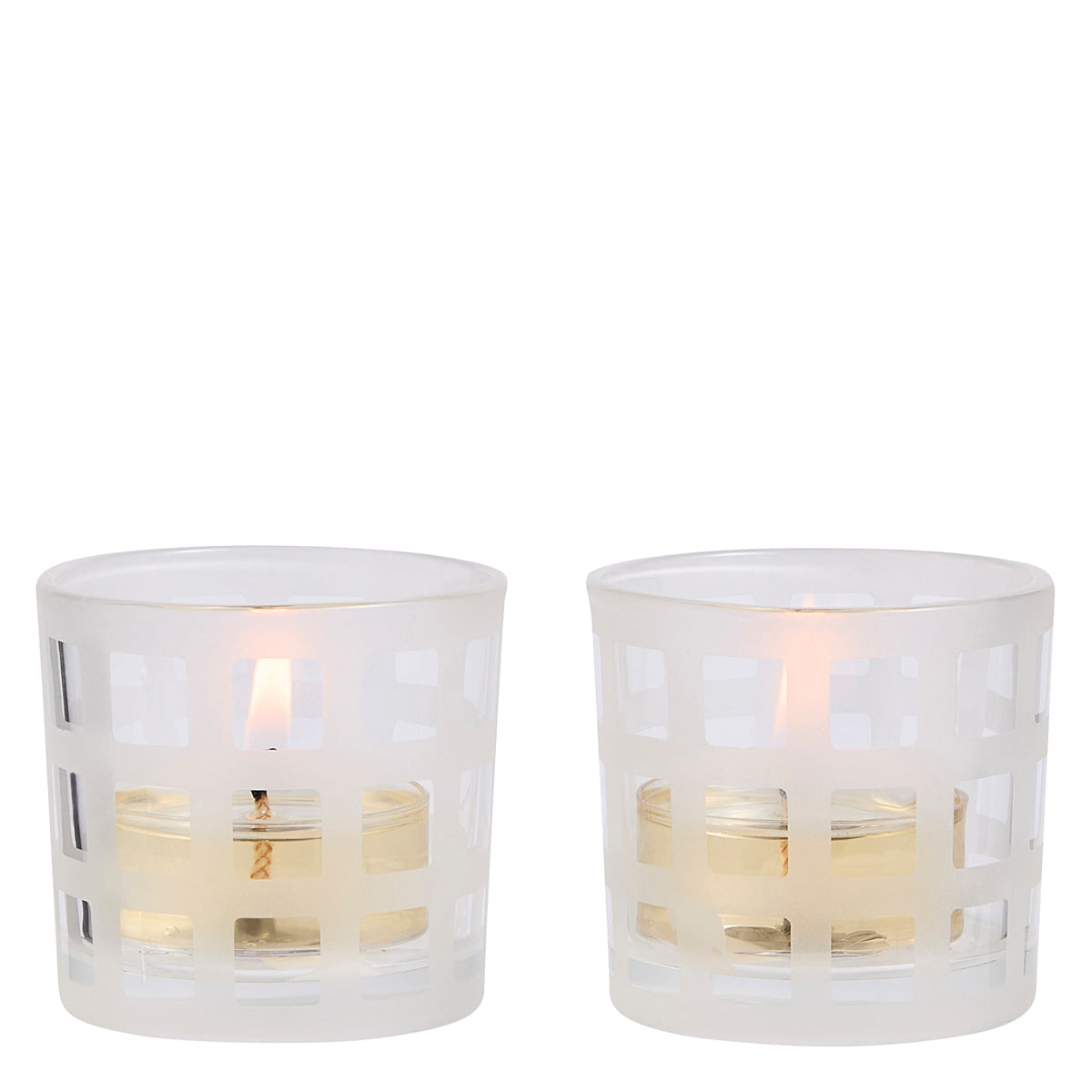 Hip-to-Be-Square Tealight/Votive Holder Pair with a white background