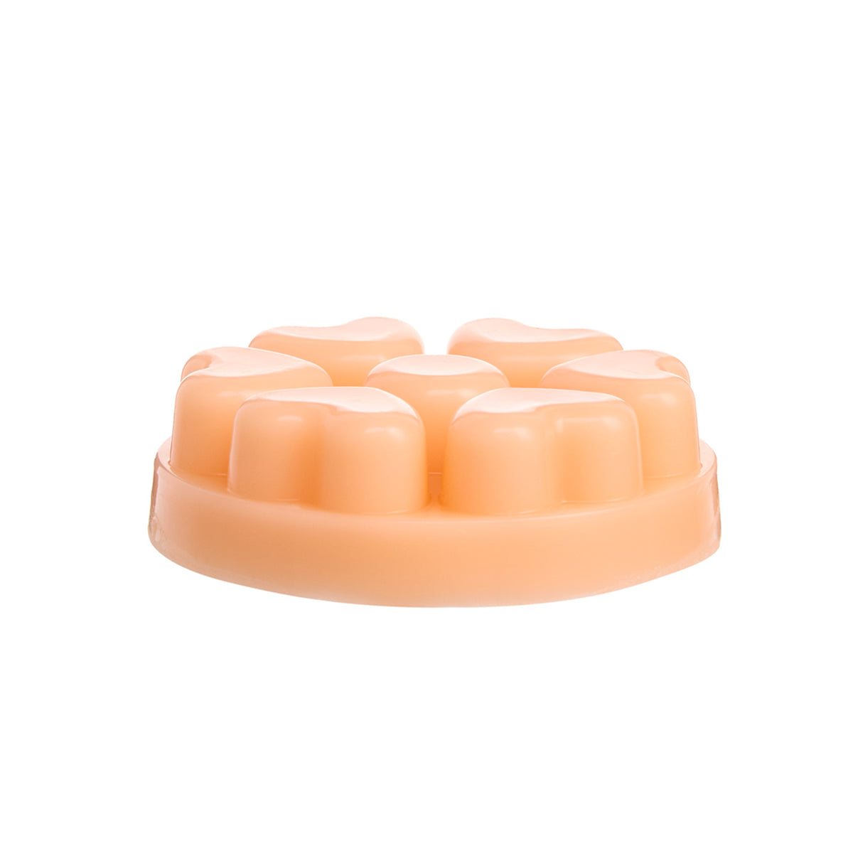 Light orange heart shaped melts with a white background.