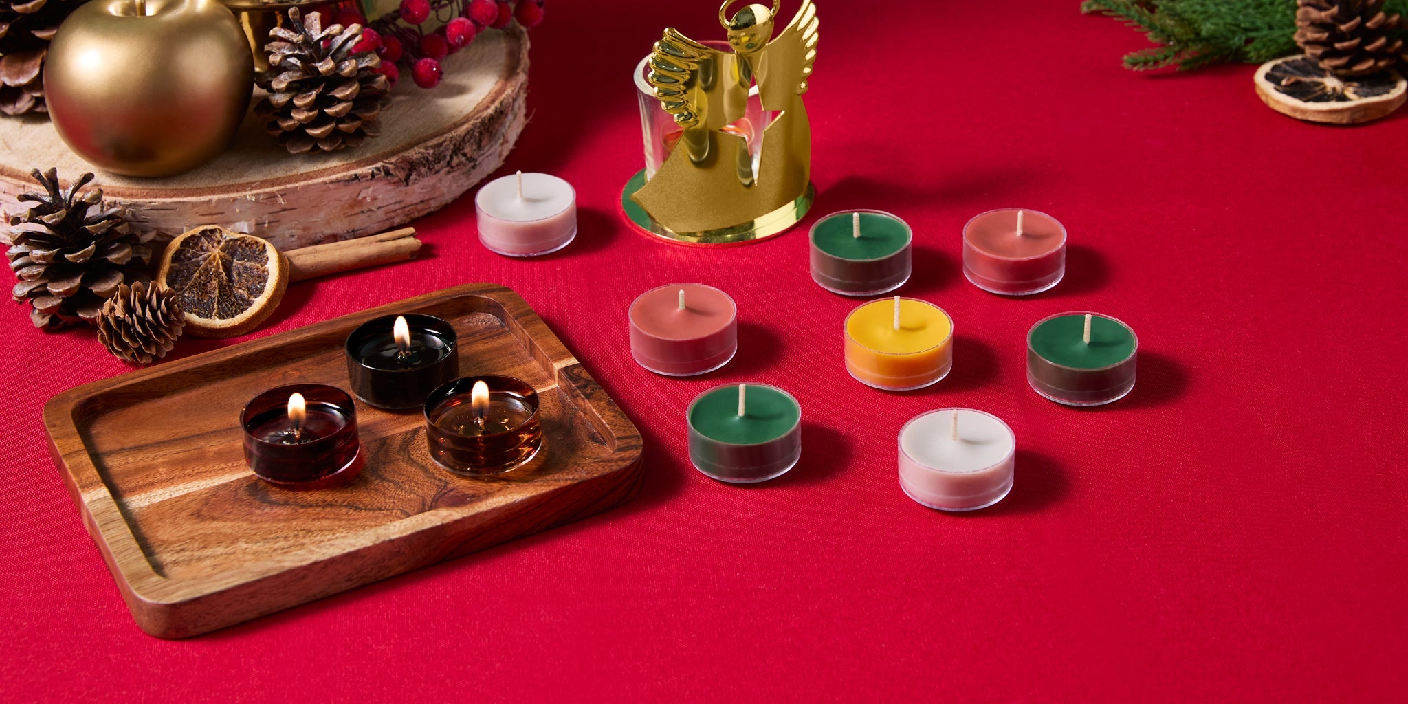 Christmas Candles and Holders
