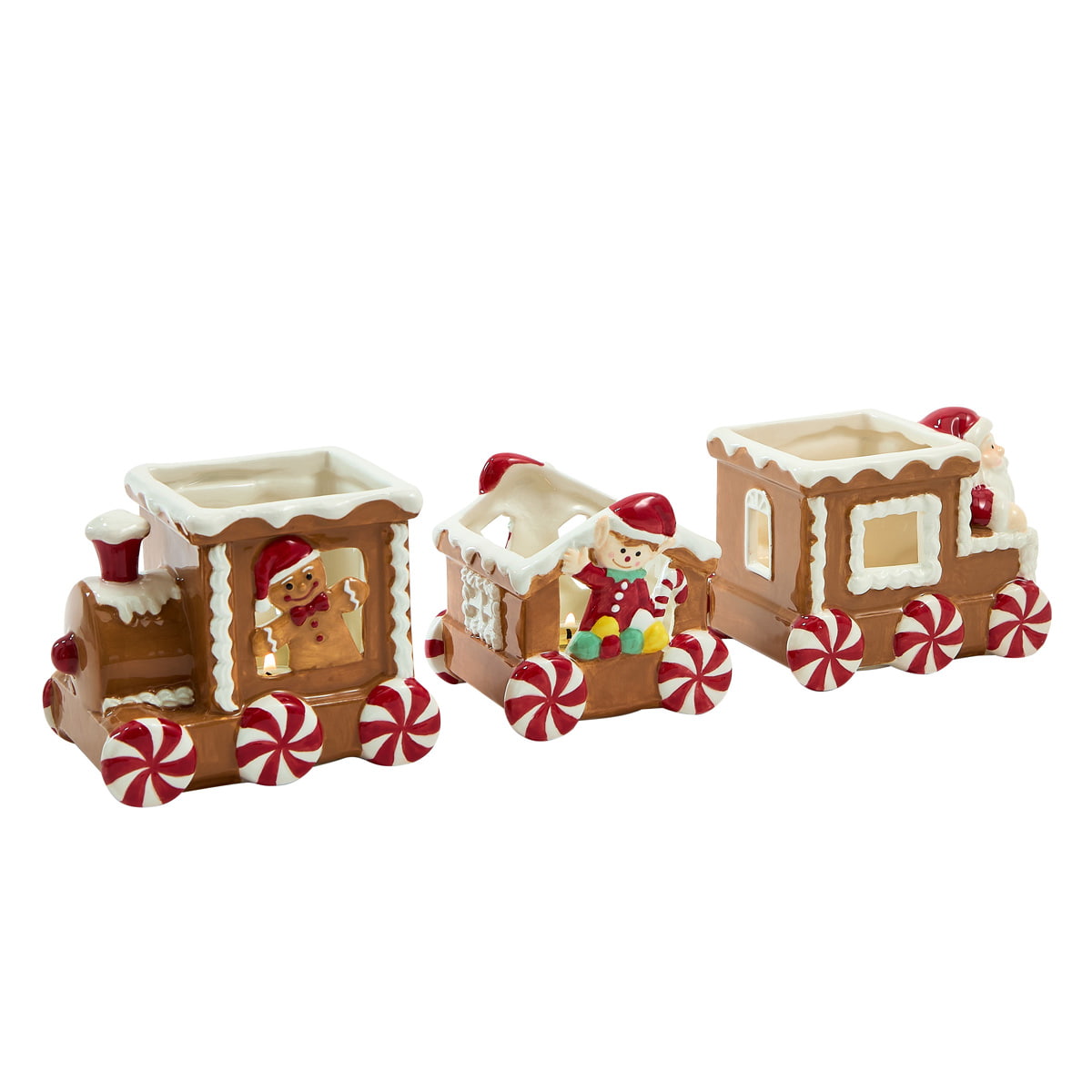 Gingerbread Train Tealight Holder Trio