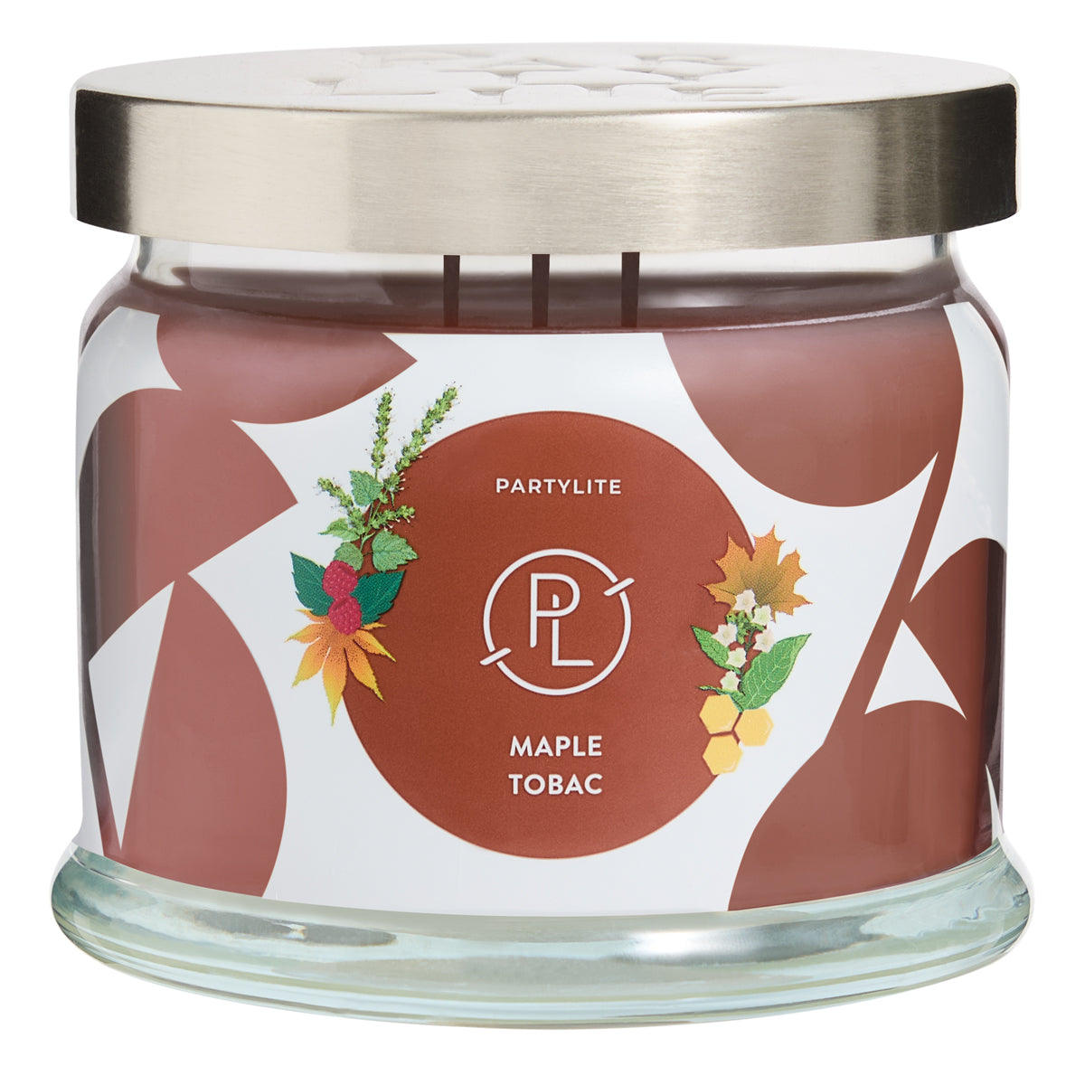 Maple Tobac 3-wick jar candle against a white background.
