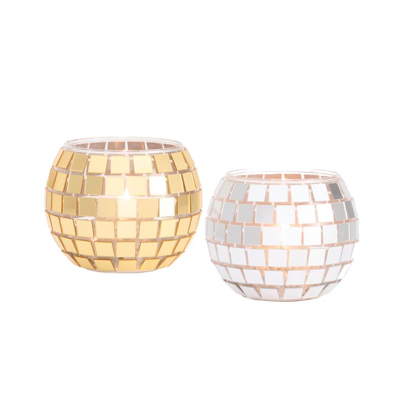 Disco Ball Tealight Holder Pair