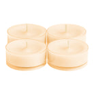 Four Large Spiced Pumpkin GloLite Tealights against a white background