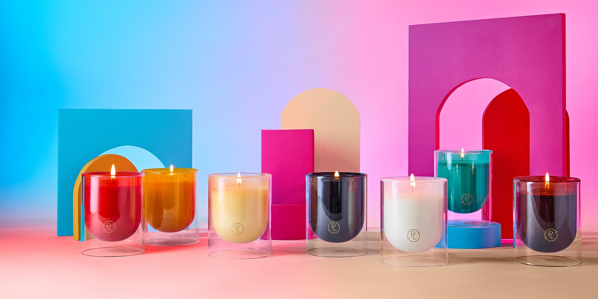 Symphony Jar Candles in a colorful background