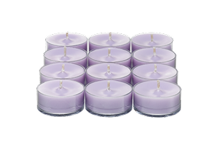Geranium Citronella tealights on a transparent background