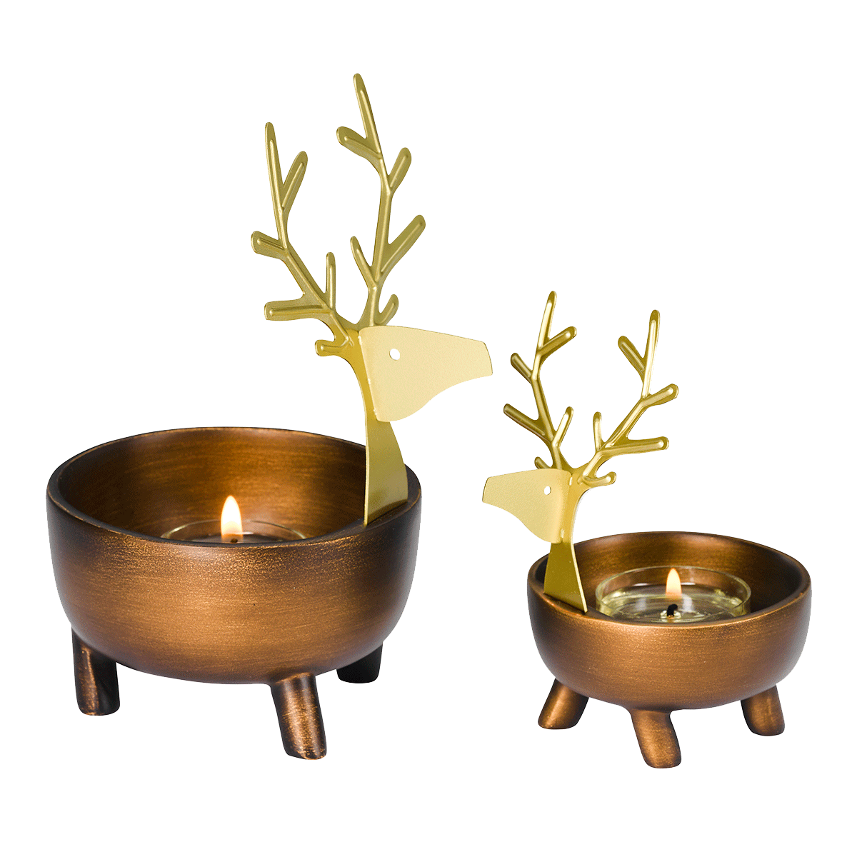 Deer Pals Tealight Holder Pair