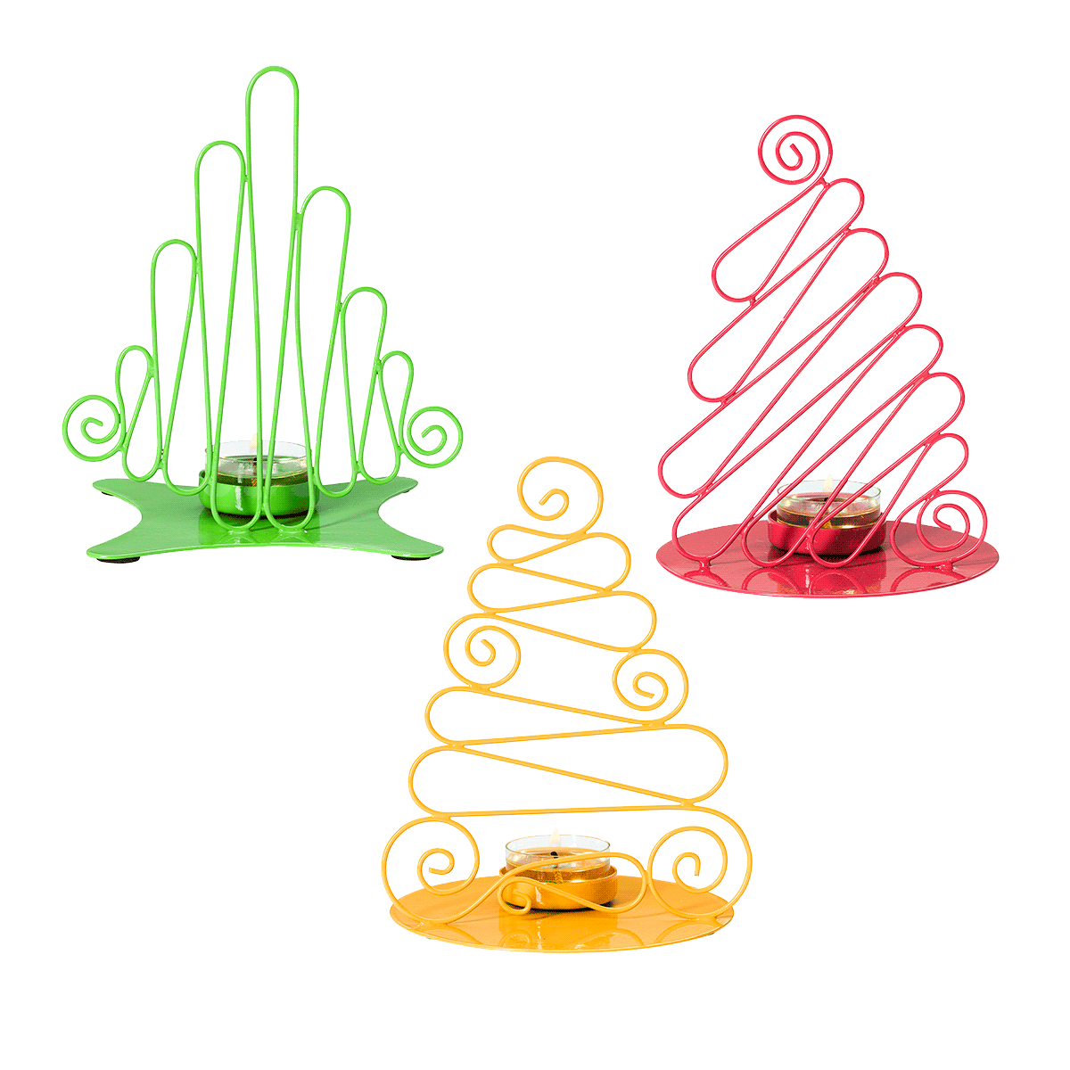 Jolly Trees Tealight Holder Trio