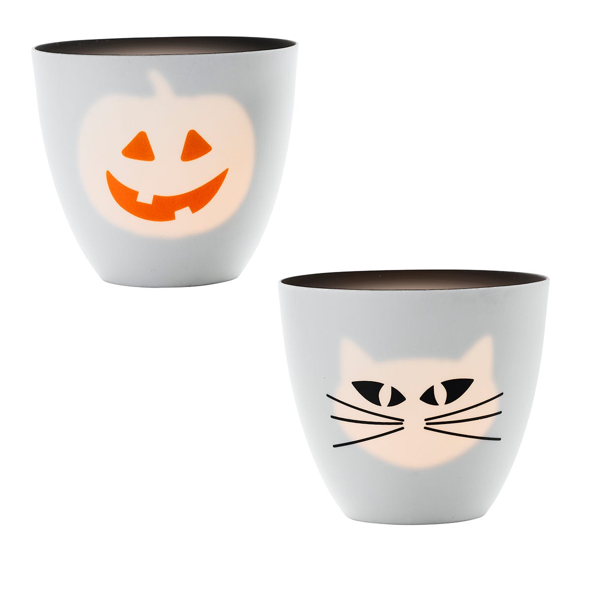 Spooky Shadow Faces Tealight Holder Pair