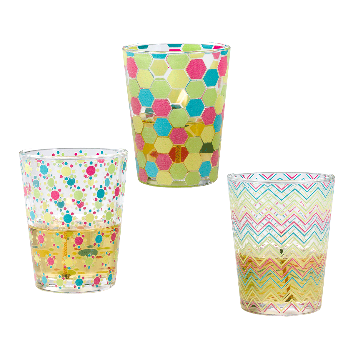 Glow Dark Summer Fun Votive Holder Trio