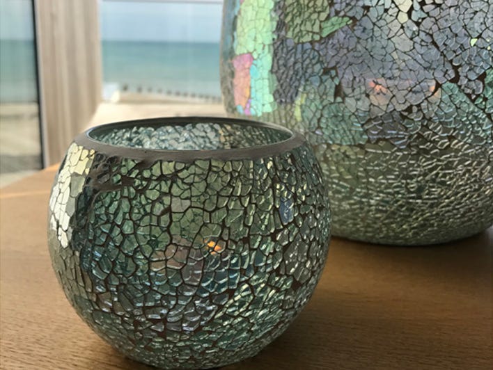 Iridescent Azure Votive Holder